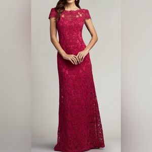 TADASHI SHOIJ YUNA EMBROIDERED COLUMN GOWN BPH16514LX NWT